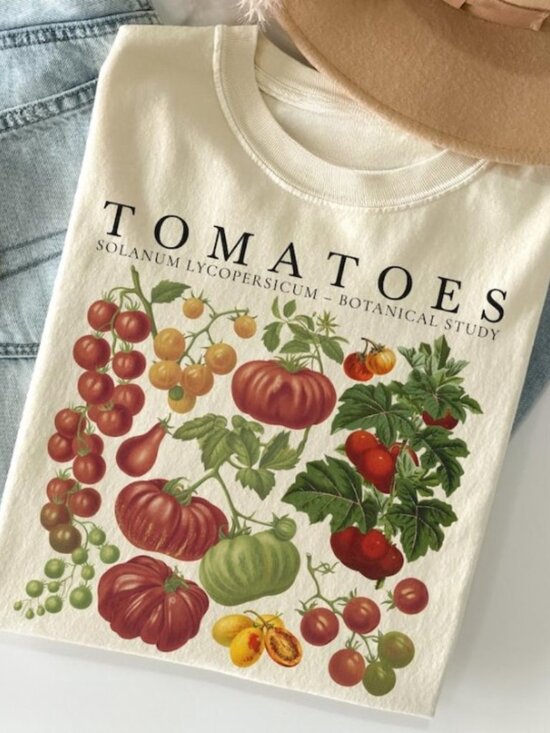 Tops - Fruit Shirt, Botanical Shirt, Cottagecore Clothing Vegan Shirt